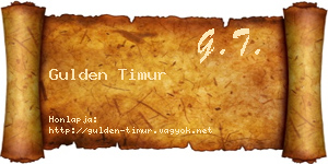 Gulden Timur névjegykártya